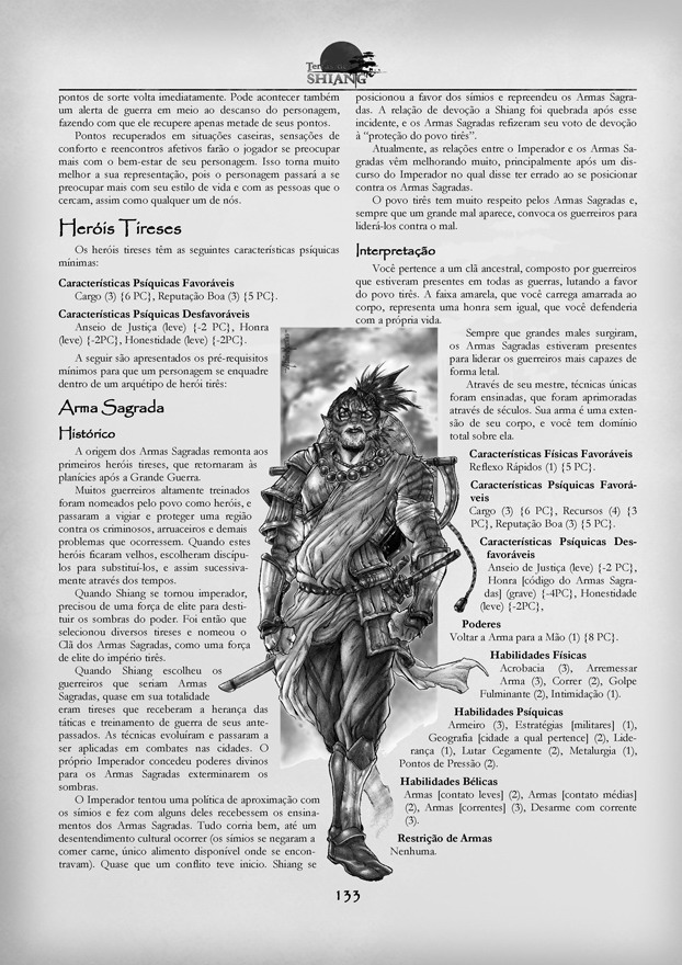 Página ilustrada de Terras de Shiang